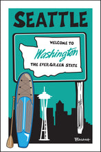 Load image into Gallery viewer, SEATTLE ~ WELCOME SIGN ~ SPACE NEEDLE ~ PADDLE BOARD ~ 2:3