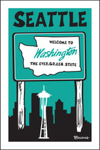 Load image into Gallery viewer, SEATTLE ~ WELCOME SIGN ~ SPACE NEEDLE ~ 12x18