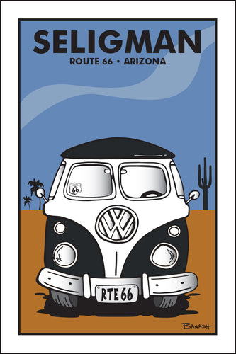SELIGMAN ~ ROUTE 66 ~ ARIZONA ~ SIMPLE DESERT BUS GRILL ~ 12x18