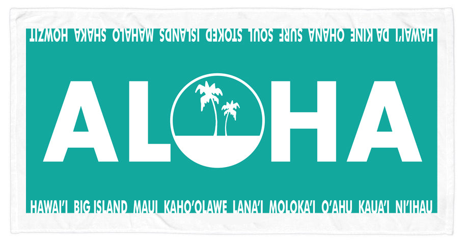 ALOHA ~ PALMS ~ HAWAI'I LIFESTYLE ~ BEACH TOWEL ~ 30x60