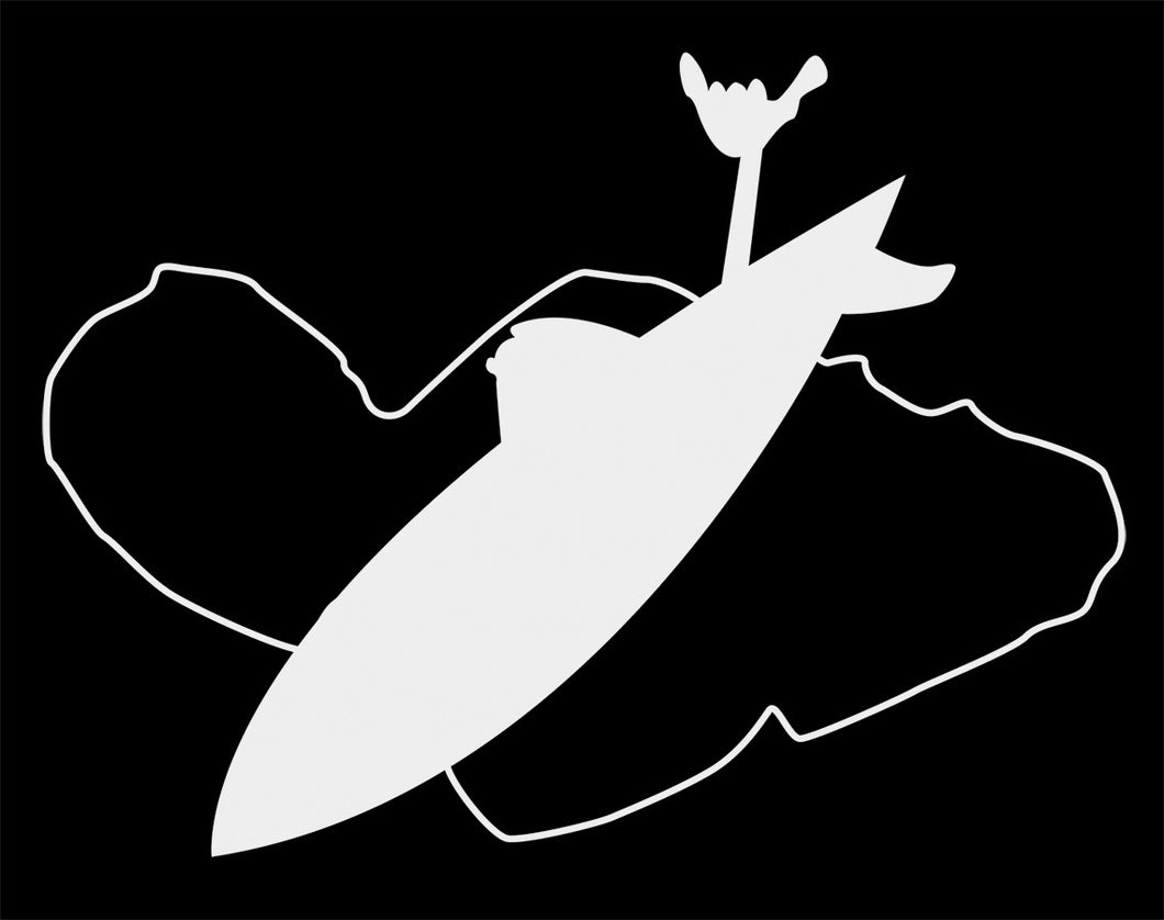 MAUI ~ ISLAND OUTLINE ~ STONE GREMMY SURF ~ BOARD LOGO ~ 3:4