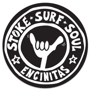 STOKE SURF SOUL ~ ENCINITAS ~ STICKER ~ 4" ~ SET OF 10