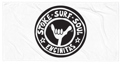 STONE GREMMY SURF ~ STOKE SURF SOUL ~ ENCINITAS ~ SHAKA ~ BEACH TOWEL ~ 30x60