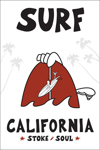 CALIFORNIA ~ SURF ~ ORIGINAL ~ STONE GREMMY SURF ~ 12x18