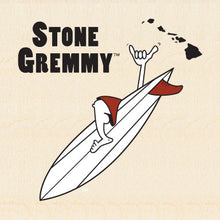 Load image into Gallery viewer, STOKED ~ STONE GREMMY SURF ~ BOARD LOGO ~ STICKER ~ SET OF 15 ~ 5&quot;