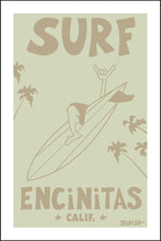 Load image into Gallery viewer, ENCINITAS ~ SURF ~ STONE GREMMY CLASSIC BOARD LOGO ~ DRIFTWOOD ~ 12x18