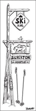 Load image into Gallery viewer, SILVERTON ~ SKI MOUNTAIN ~ SIGN POST ~ VINTAGE SKI XING ~ 1:3