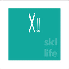 Load image into Gallery viewer, SKI LIFE ~ SKIIS ~ SEAFOAM ~ 1:1