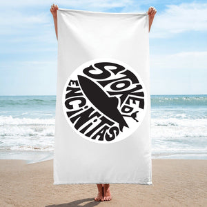 STOKED ~ ENCINITAS ~ BEACH TOWEL ~ 30x60