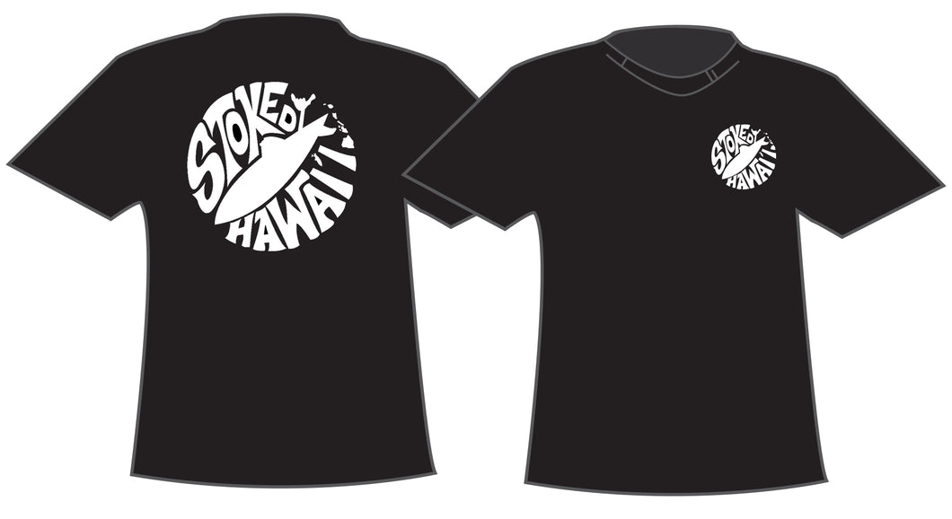 STOKED HAWAI'I ~ BOARD LOGO ~ GRAPHIC T-SHIRT