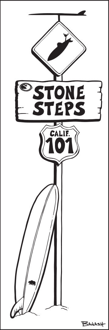 STONE STEPS ~ LEUCADIA ~ LONGBOARD ~ SURF XING ~ 8x24