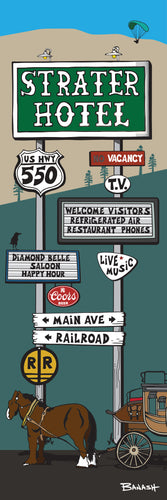 STRATER HOTEL ~ DIAMOND BELLE SALOON ~ SIGN POST ~ 8x24