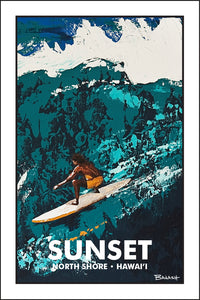 SUNSET ~ NORTH SHORE ~ HAWAI'I ~ SUNSET ~ 12x18