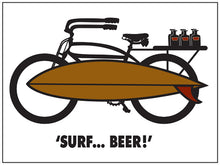 Load image into Gallery viewer, CARDIFF BY THE SEA ~ SURF BEER ~ AUTOCYCLE ~ SURFBOARD ~ 3:4