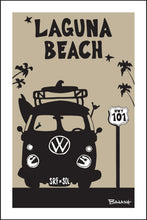 Load image into Gallery viewer, LAGUNA BEACH ~ SURF BUS GRILL ~ HWY 101 ~ BLACK N TAN ~ 2:3