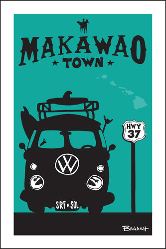 MAKAWAO TOWN ~ SURF BUS GRILL ~ HWY 37 ~ SEAFOAM ~ 2:3