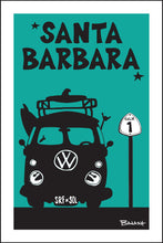 Load image into Gallery viewer, SANTA BARBARA ~ SURF BUS GRILL ~ HWY 1 ~ SEAFOAM ~ 2:3