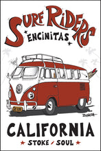 Load image into Gallery viewer, ENCINITAS ~ SURF RIDERS ~ SURF CALIF. STYLE BUS ~ HWY 101 ~ 2:3