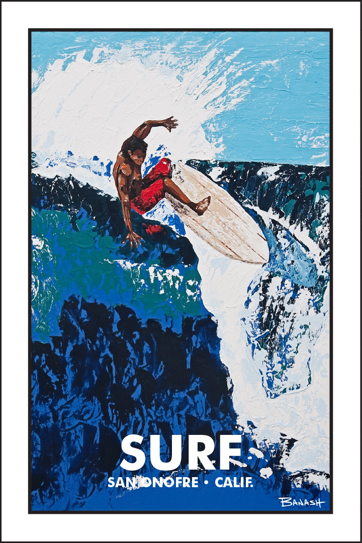 SURF ~ SAN ONOFRE ~ CALIFORNIA ~ BIG LEFT ~ 12x18