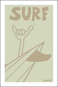 SURF ~ STONE GREMMY CLASSIC BOARD LOGO ~ FIN ~ DRIFTWOOD ~ 2:3