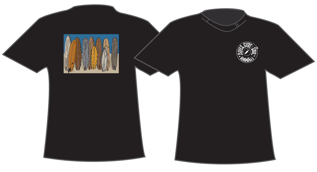 SURFBOARD QUIVER ~ BLUES SURF SOUL HAWAI'I ~ GRAPHIC T-SHIRT