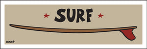 SURF ~ RED FIN ~ SURFBOARD ~ 8x24