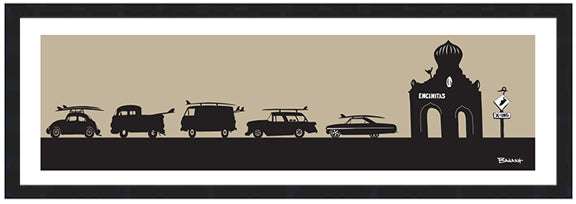 ENCINITAS ~ SWAMIS ~ SURF RIDES ~ 8x24