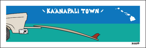 KA'ANAPALI TOWN ~ TAILGATE SURFBOARD ~ 1:3