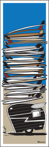 TEAR DROP CAMPER ~ CARDIFF BY THE SEA ~ STACKED SURFBOARDS ~ 1:3