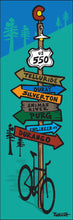 Load image into Gallery viewer, DURANGO TO TELLURIDE ~ HWY 550 ~ SIGN POST ~  MOUNTAIN BIKE ~ SEAFOAM
