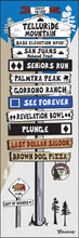 Load image into Gallery viewer, TELLURIDE MOUNTAIN ~ SKI RUNS ~ TOWN SIGN POST ~ 1:3