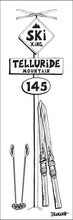 Load image into Gallery viewer, TELLURIDE MOUNTAIN ~ SKI XING ~ VINTAGE SKIIS ~ SIGN POST ~ 8x24