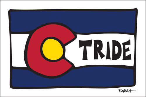 TELLURIDE ~ T-RIDE ~ COLORADO HORIZ FLAG ~ LOOSE ~ 2:3