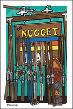 Load image into Gallery viewer, THE NUGGET MOUNTAIN BAR ~ SIGN POST ~ VINTAGE SKIIS  ~ APRÈS SKI ~ 2:3
