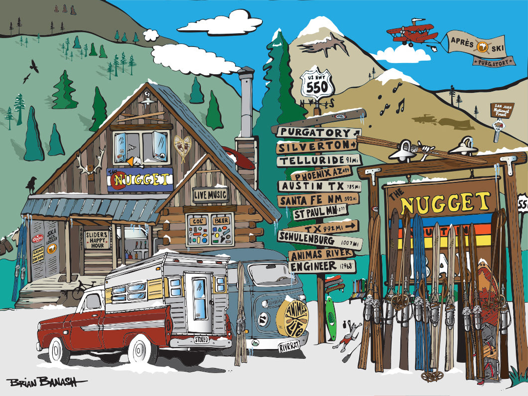 THE NUGGET MOUNTAIN BAR ~ WINTER SKI DAYZ ~ DURANGO ~ US HWY 550 ~ 3:4
