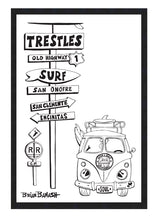 Load image into Gallery viewer, TRESTLES ~ SAN ONOFRE ~ SURF SIGN POST ~ SURF BUS ~ 2:3