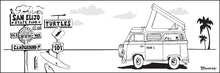 Load image into Gallery viewer, TURTLES ~ CARDIFF BY THE SEA ~ SIGN POST ~ SURF XING ~ CAMPER BUS ~ 1:3