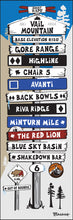 Load image into Gallery viewer, VAIL MOUNTAIN ~ SKI RUNS ~ TOWN SIGN POST ~ 1:3