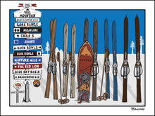 Load image into Gallery viewer, VAIL MOUNTAIN ~ SKI RUNS ~ TOWN SIGN POST ~ VINTAGE SKIIS SNOWBOARD ~ 3:4