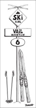 Load image into Gallery viewer, VAIL MOUNTAIN ~ SKI XING ~ VINTAGE SKIIS ~ SIGN POST ~ 8x24