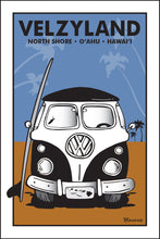 Load image into Gallery viewer, VELZYLAND ~ O&#39;AHU ~ HAWAI&#39;I ~ SIMPLE SURF BUS GRILL ~ SAND LINES ~ 12x18