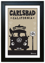 Load image into Gallery viewer, CARLSBAD ~ SURF BUS GRILL ~ HWY 101 ~ BLACK N TAN ~ 2:3