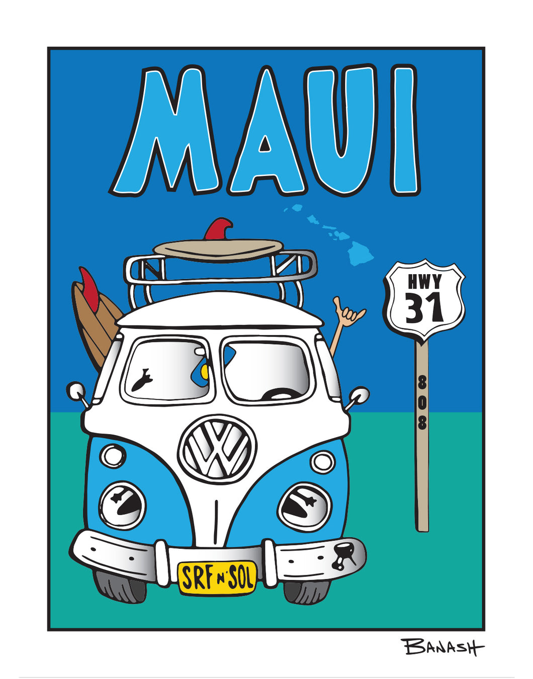 MAUI ~ SURF BUS GRILL ~ HWY 31 ~ SEAFOAM ~ 3:4