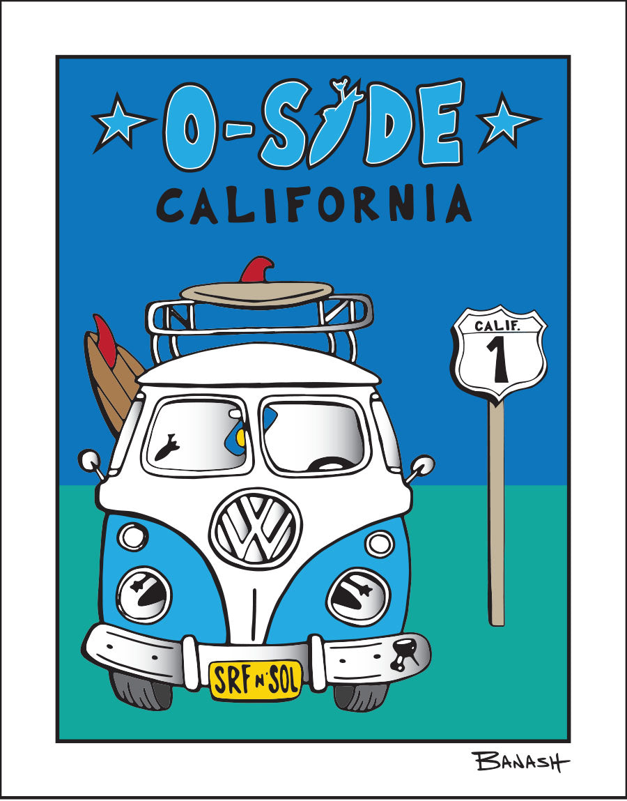O-SIDE ~ OCEANSIDE ~ SURF VW BUS GRILL ~ HWY 1 ~ 3:4