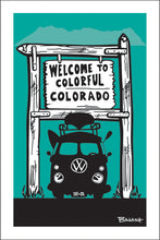 Load image into Gallery viewer, COLORADO ~ WELCOME SIGN ~ OLD TOWN CANOE BUS GRILL ~ SEAFOAM ~ 2:3