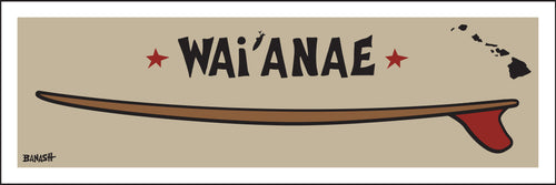 WAIANAE ~ OAHU ~ RED FIN ~ SURFBOARD ~ 8x24