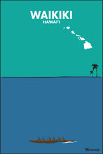 Load image into Gallery viewer, WAIKIKI ~ HAWAI'I ~ OUTRIGGER ~ ISLANDS ~ INDIGO ~ SEAFOAM ~ 2:3