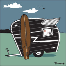 Load image into Gallery viewer, LE'AHI ~ WAIKIKI ~ HAWAI'I ~ TEAR DROP CAMPER ~ LONGBOARD ~ 1:1