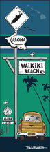 Load image into Gallery viewer, WAIKIKI BEACH ~ O'AHU ~ SURF XING ~ SIGN POST ~ OCEAN LINES ~ 1:3