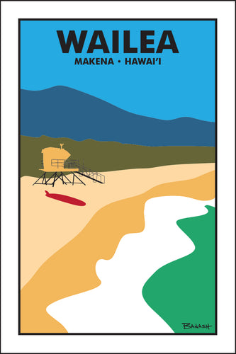 WAILEA ~ MAKENA STATE PARK ~ BIG BEACH ~ TOWER ~ SURFBOARD ~ 2:3